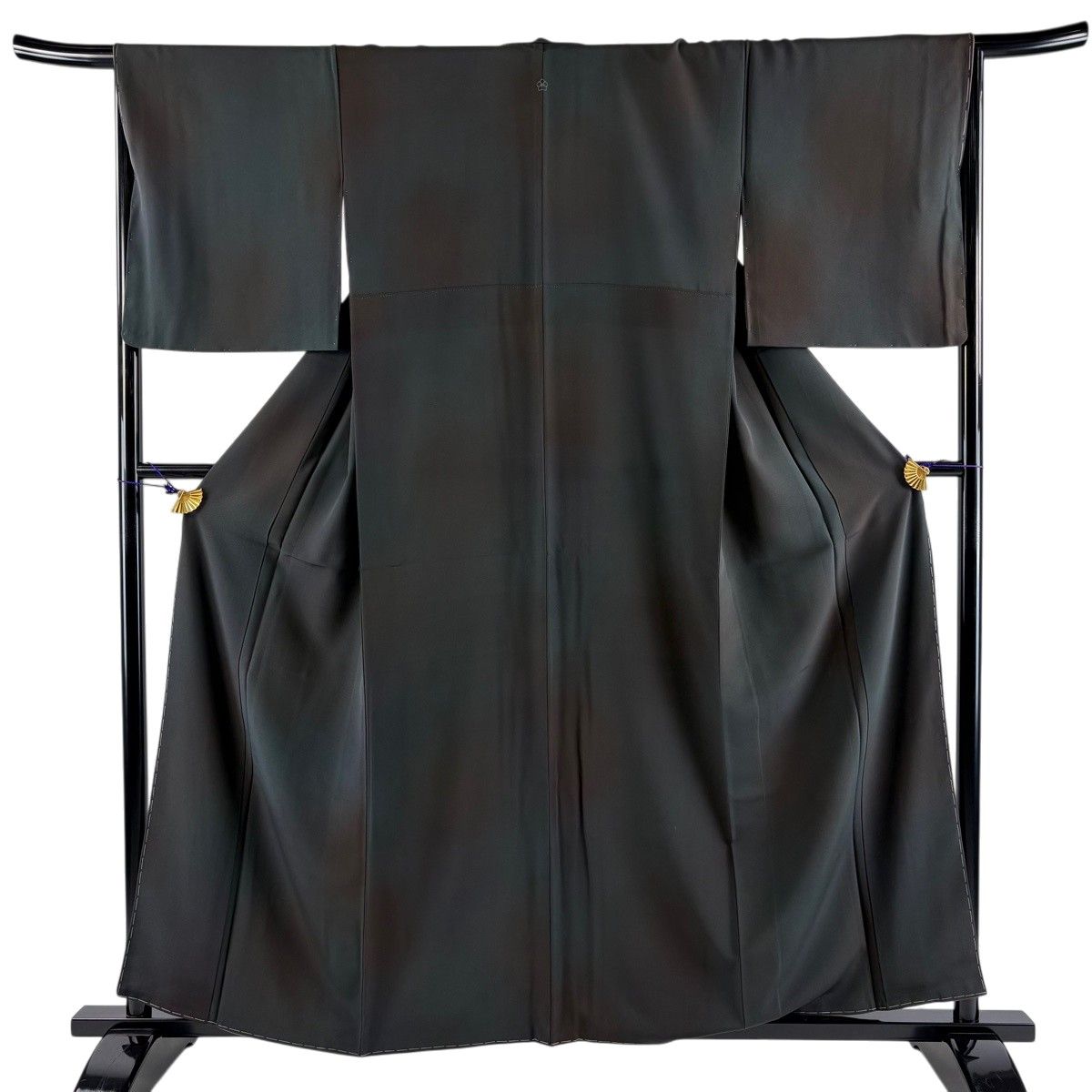 【美品】 小紋 身丈158.5cm 裄丈66.5cm M 袷 ぼかし 茶紫 正絹 秀品 一つ紋 【中古】