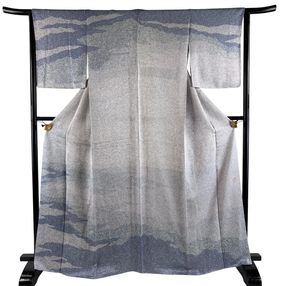 訪問着 身丈167cm 裄丈63cm S 袷 落款 霞 ぼかし 薄紫 正絹 秀品 【中古】
