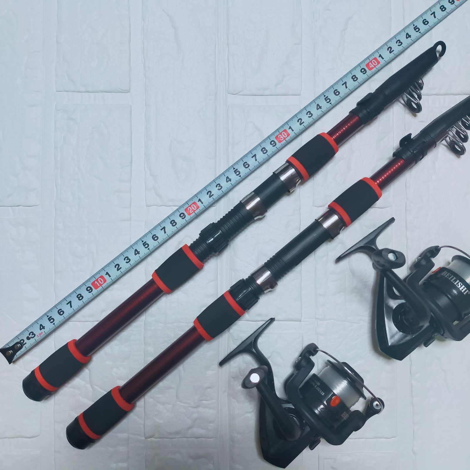 予約販売】1.8mの振り出し竿とスピニングリール お買い得な2本セット 