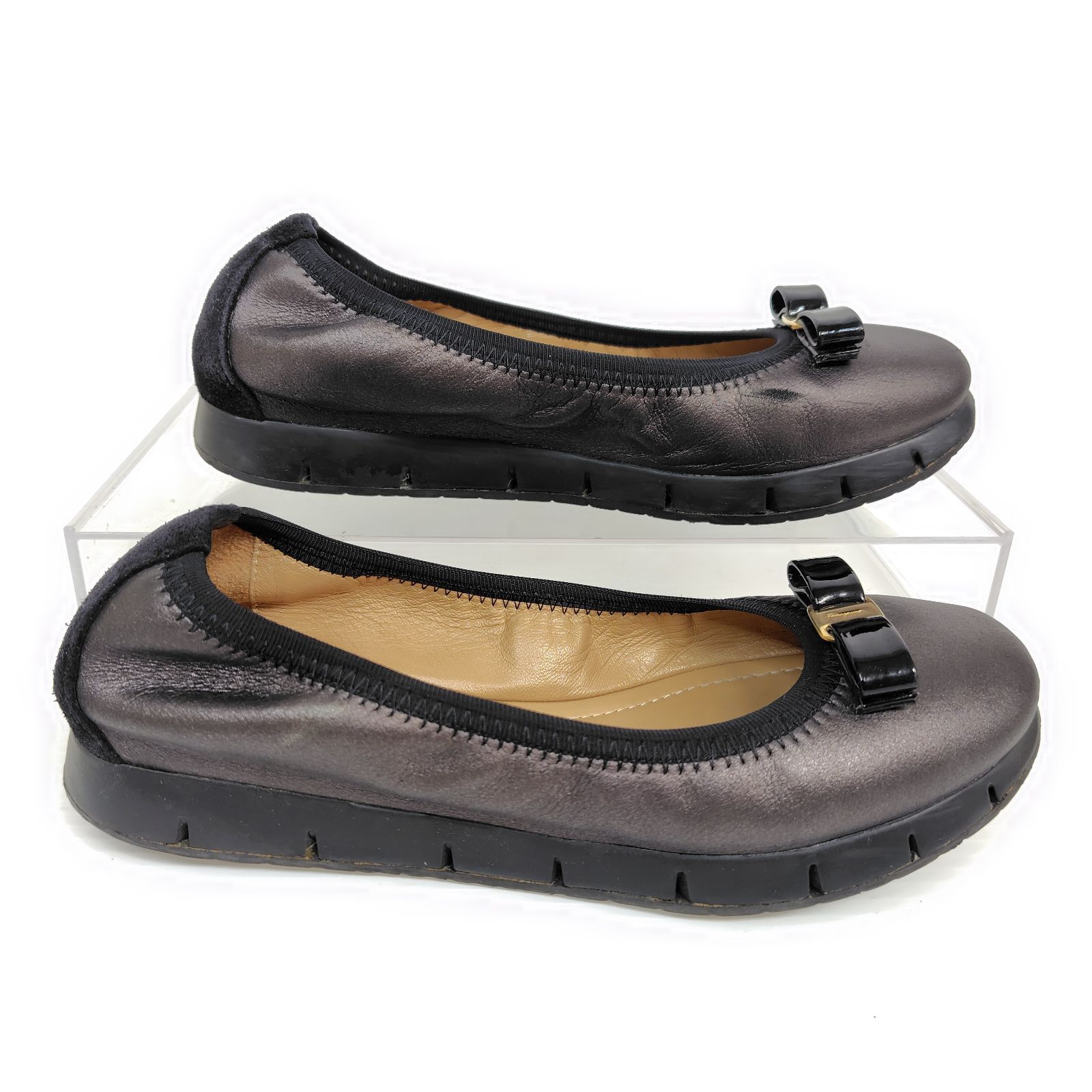 Ferragamo フェラガモ フラットシューズ 5M パンプス リボン バレエ