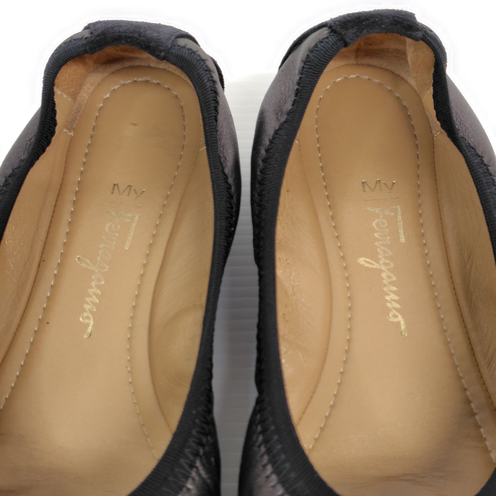 Ferragamo フェラガモ フラットシューズ 5M パンプス リボン バレエ