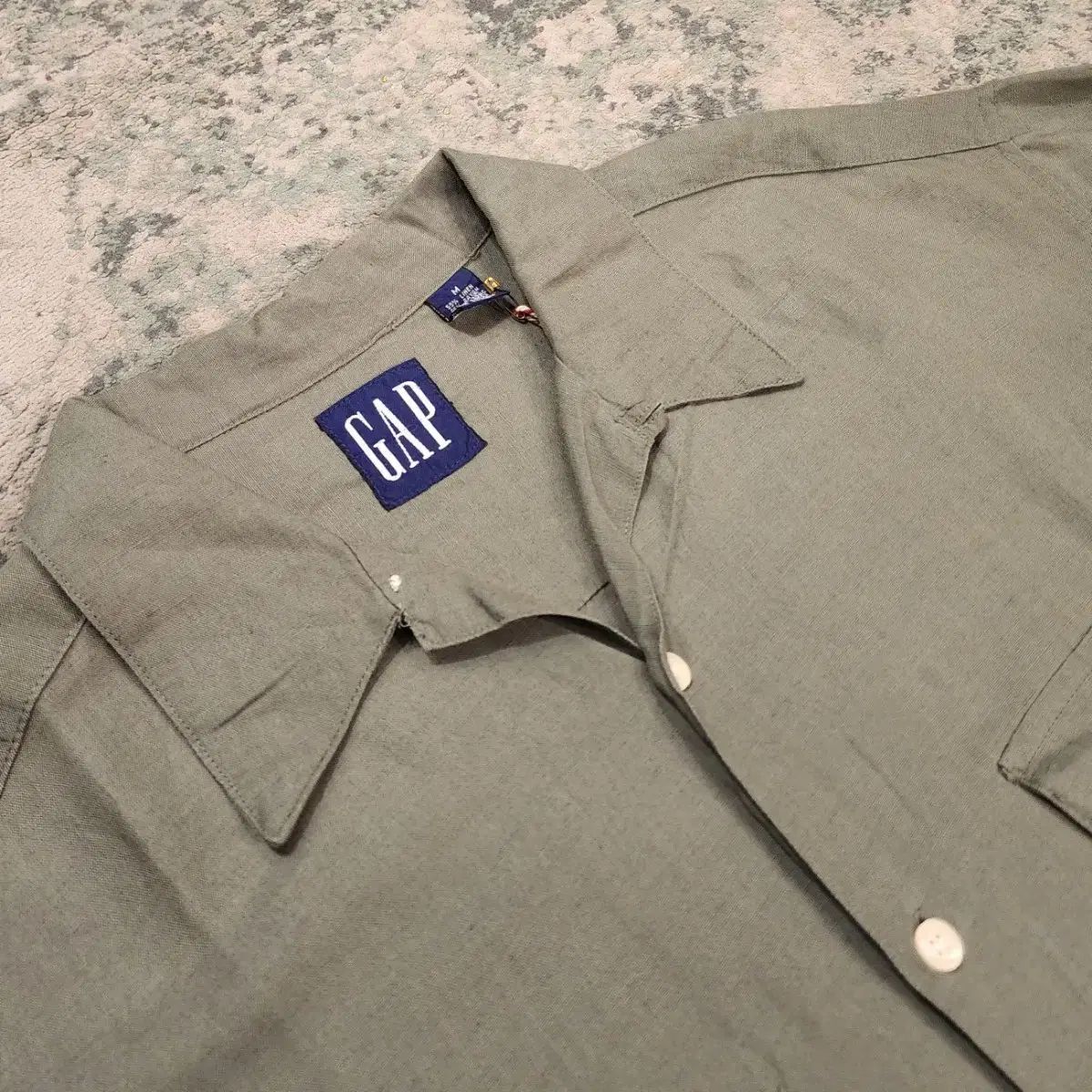 90s 製作 OLD GAP オープンカラー リネンシャツ