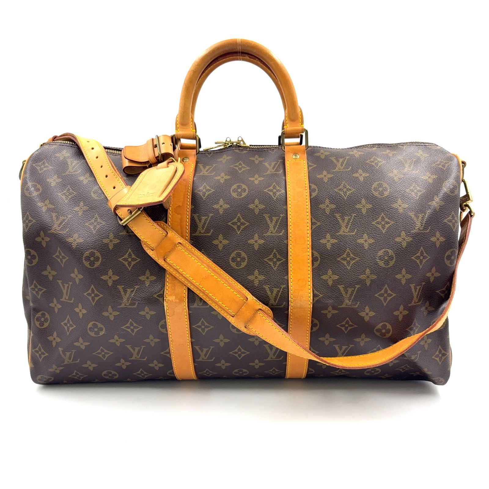 【新着】LOUIS VUITTON キーポル バンドリエール50 モノグラム モノグラム レザー、PVC ブラウン ボストンバッグ ゴールド M41416