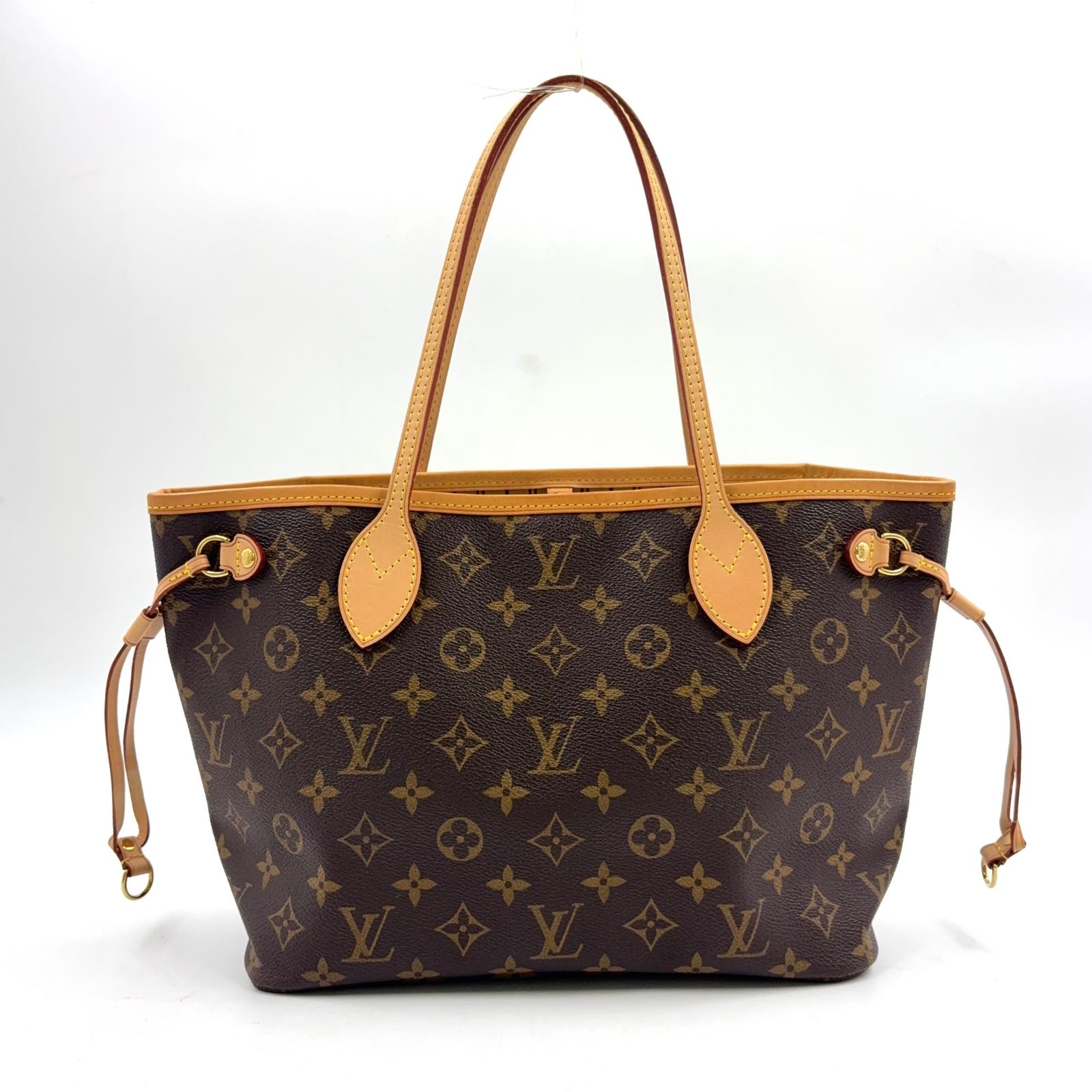【新着】LOUIS VUITTON ネヴァーフルPM モノグラム モノグラム レザー、PVC ブラウン、ベージュ トートバッグ ゴールド M40155