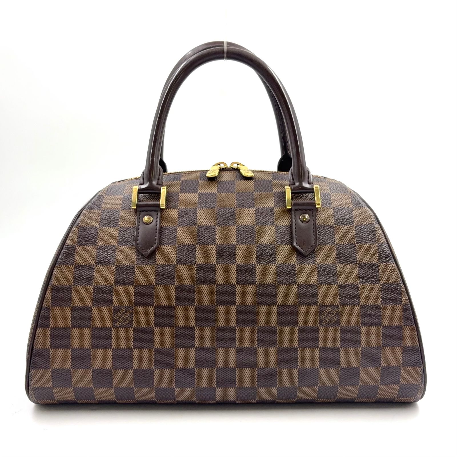 【新着】LOUIS VUITTON リベラMM ダミエエベヌ ダミエエベヌ レザー、PVC ブラウン ハンドバッグ ゴールド N41434
