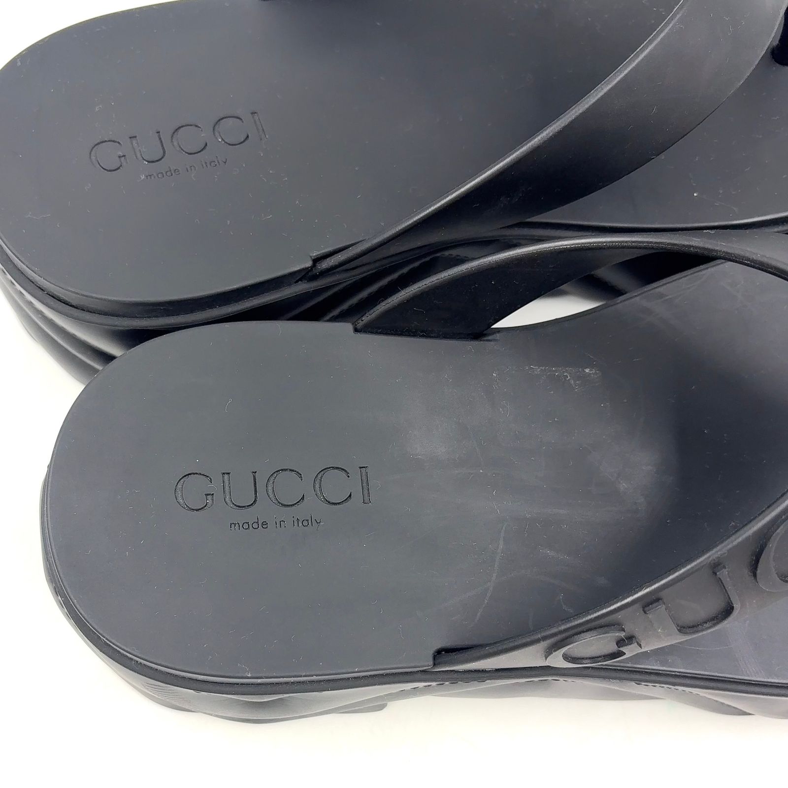 GUCCI トング ラバー ブラック サンダル - メルカリ