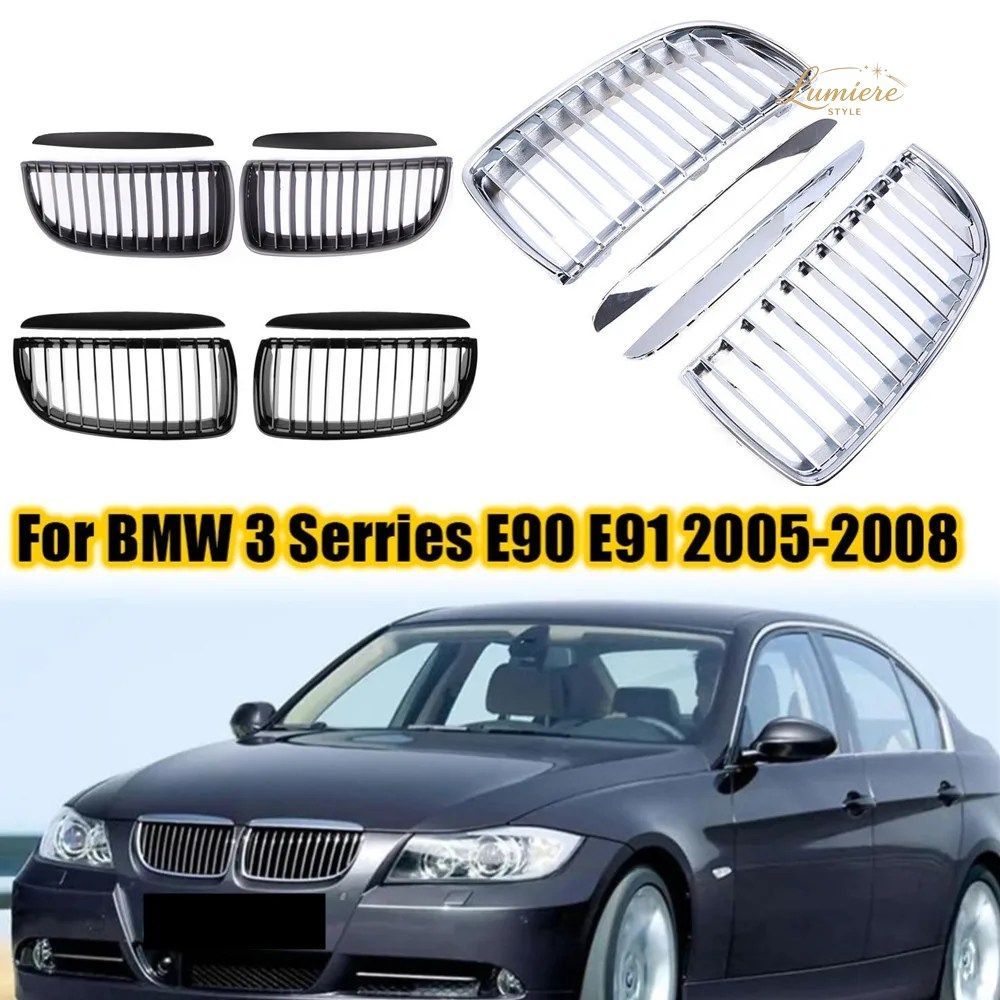 BMW E90 E91 328I 330I 335I PRE-LCI 2005-2008 フロントキドニーバンパー レーシンググリル メッシュ シングルスラットグリル 車用