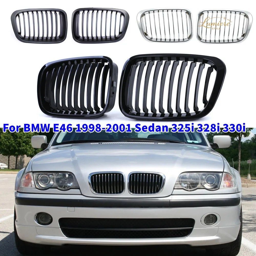 BMW E46 セダン 325I 328I 330I 1998-2001 フロントフード キドニーバンパー レーシンググリル メッシュ シングルライングリル カーパーツ
