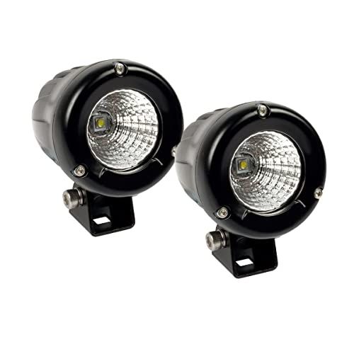 【新品】ミニサイズ LEDワークライト 丸形 バイク補助灯 10W 6000K フォグランプ オートバイ 自転車 カー用品 フラット型 広角 ノイズレス EMC対策品 DC12v 24v兼用 IP68防水 防塵 防振 2個セット Lightr d5fed279