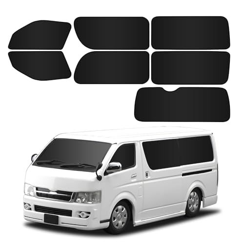 BLUESEATEC トヨタ ハイエース 200系 ワイドボディ 遮光 カーテン マグネット HIACE 200 H16.8-現行 日除け 着脱簡単 車種専用設計 車中泊 収納袋付き 7枚セットts ed829628