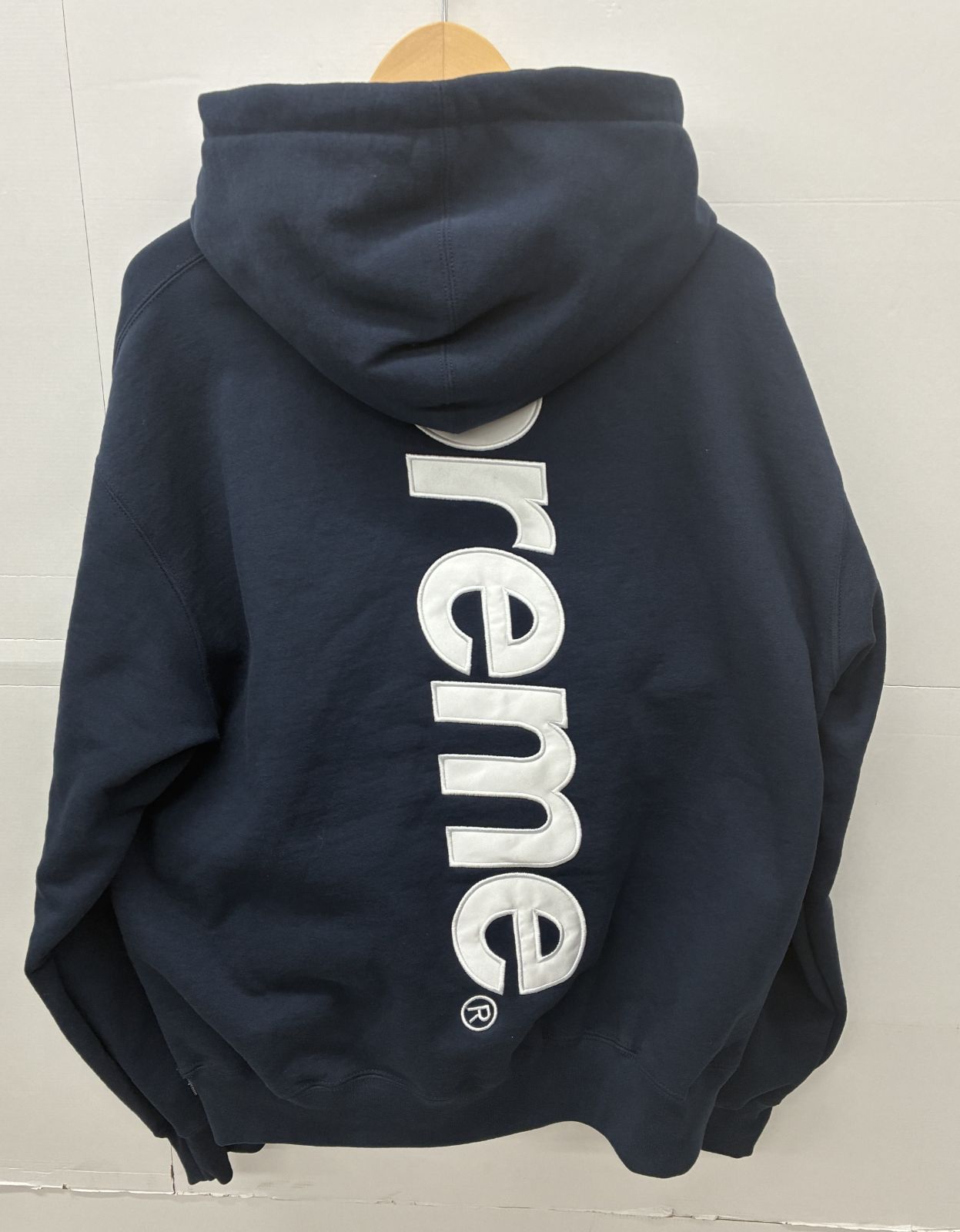中古 毛玉有 26SS Supreme Satin Applique Hooded Sweatshirt Navy Mサイズ シュプリーム パーカー 【V2163-001】◇ 214