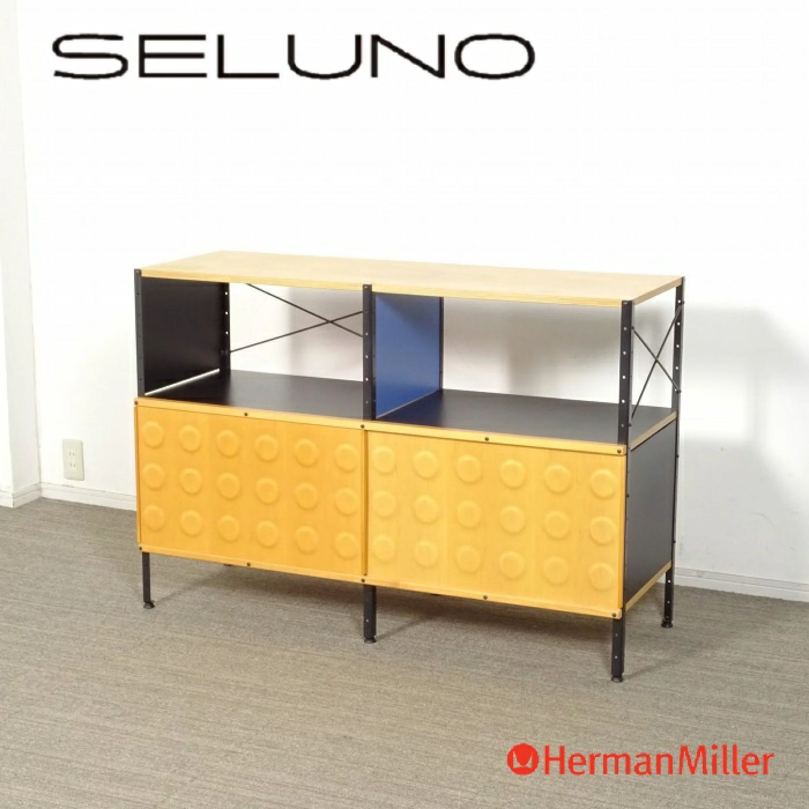 ◾︎SELUNO◾︎ 【モデルルーム展示良品】Herman Miller ハーマンミラー Eames / イームズ ストレージユニット 2段2列 ドア付き / マルチカラー×ブラックフレーム 51万 x625