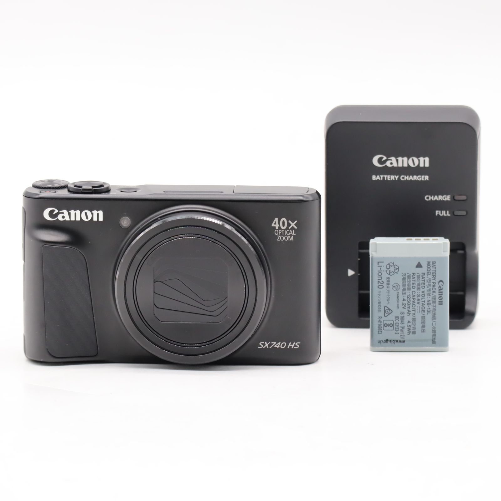 Canon PowerShot SX740 HS ブラック｜光学40倍ズーム コンパクトデジタルカメラ｜4K動画対応・Wi-Fi搭載・旅行／運動会向け キヤノン【中古】