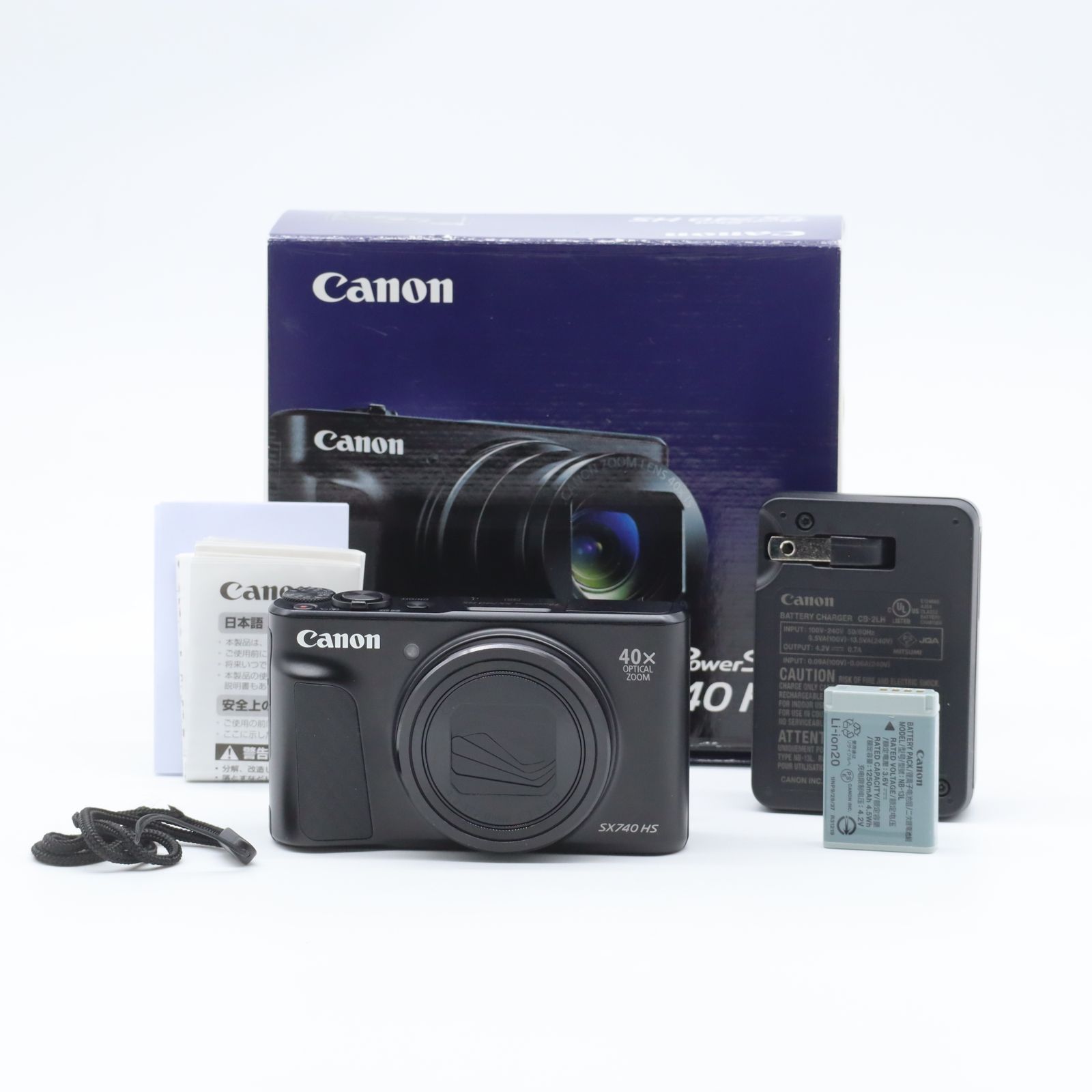 Canon PowerShot SX740 HS ブラック｜光学40倍ズーム コンパクトデジタルカメラ｜4K動画対応・Wi-Fi搭載・旅行／運動会向け キヤノン【中古】