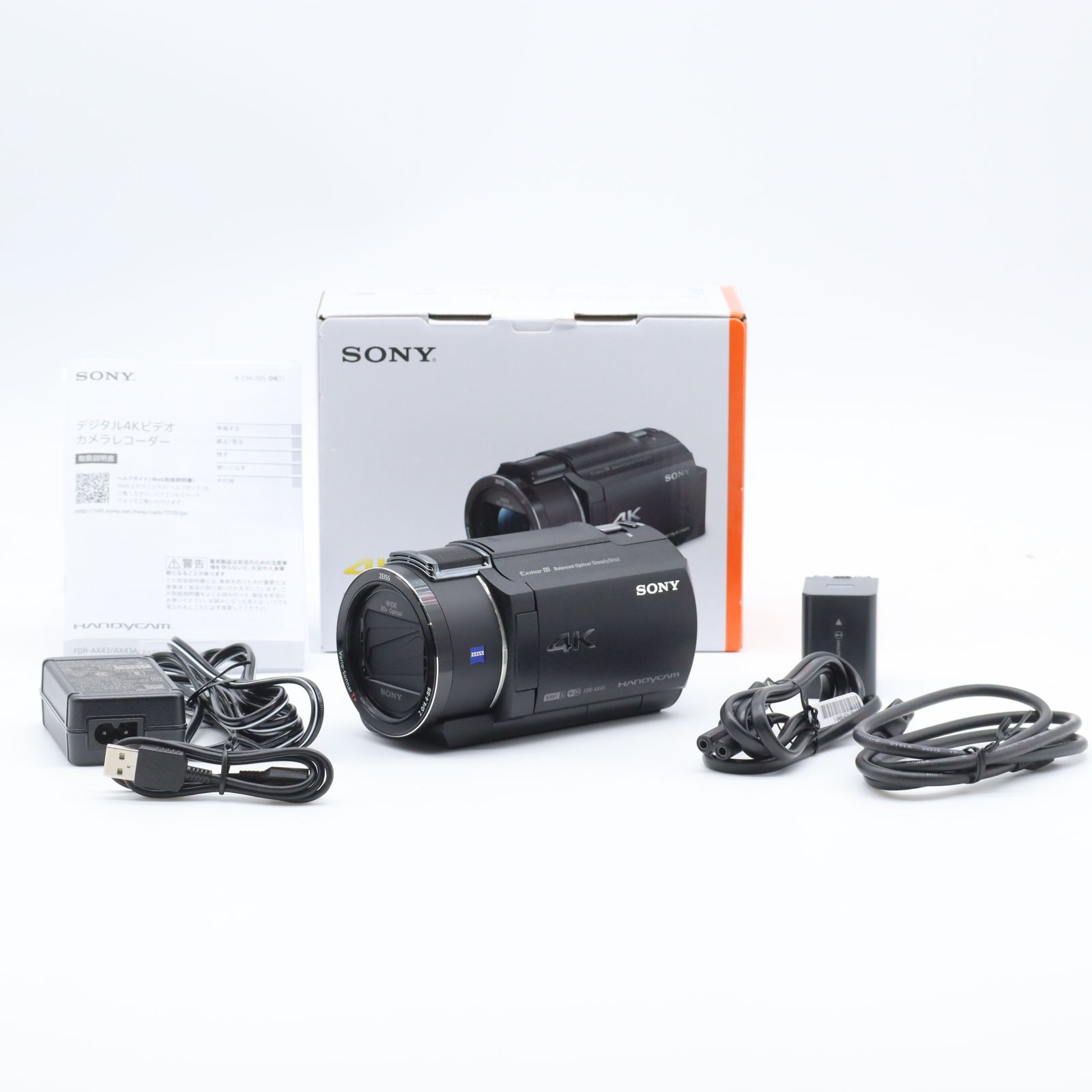 SONY FDR-AX45A ブラック｜4Kビデオカメラ Handycam｜空間光学手ブレ補正搭載 高画質撮影 ソニー【中古】