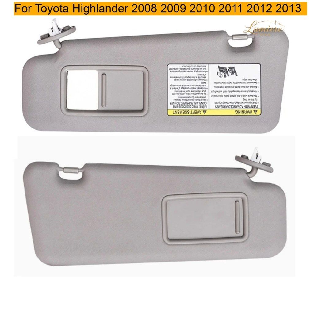 左右サンバイザー（ライト付き）トヨタ ハイランダー 2008 - 2013 運転席側サンバイザー E 74320-48500-E0