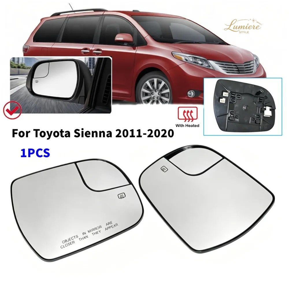 US TOYOTA SIENNA 2011-2020 1個 外側サイドウィングミラーガラスレンズリフレクターレンズ 車用 ヒーター付き