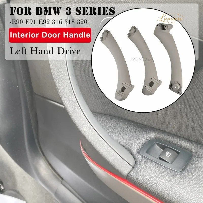 BMW 3シリーズ E90 E91 316 318 320 325 328I用 カーボン調インテリアドアハンドルプルカバートリム 6個セット（左ハンドル・右ハンドル両