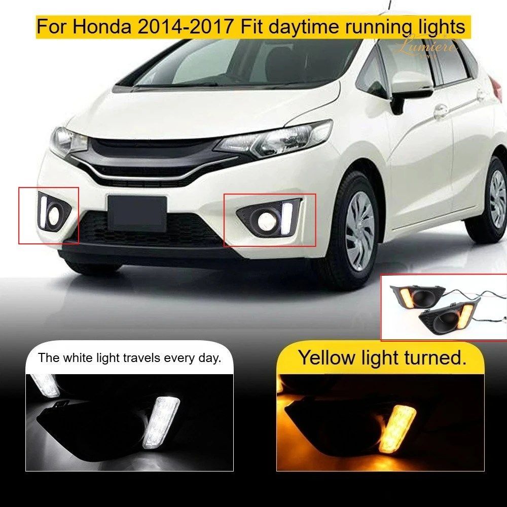 ホンダ 2014-2017 デイタイムランニングライト LED デイタイムランニングライト GK5 フォグランプアセンブリ ターンシグナル