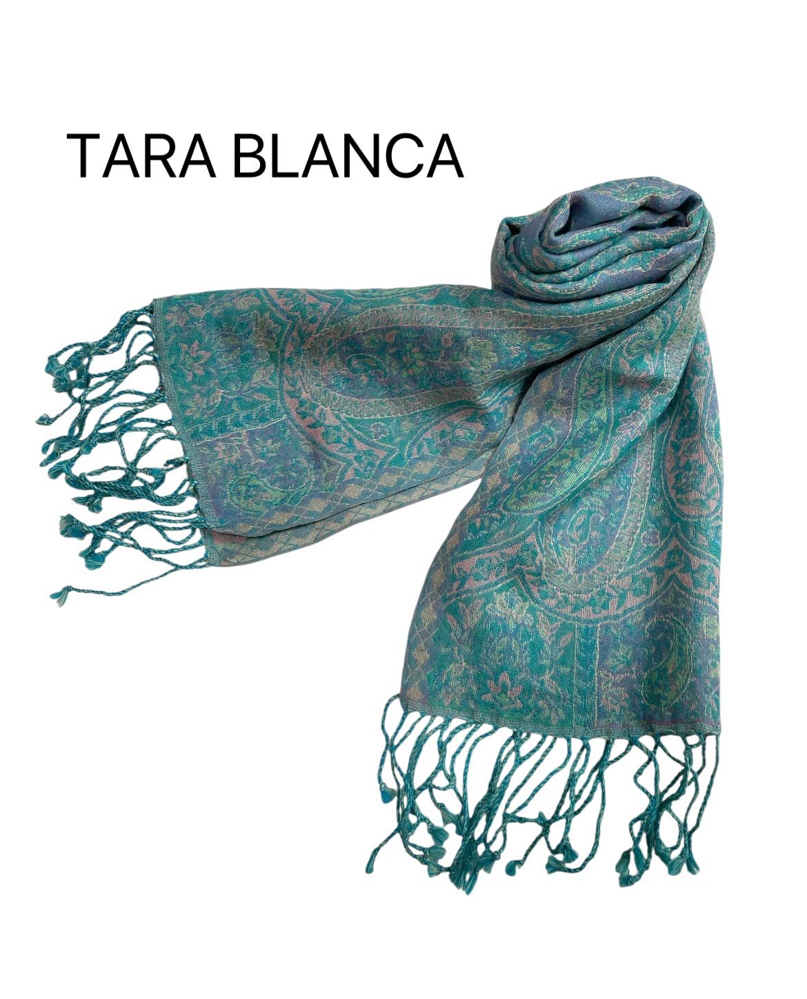 高級 TARA BLANCA ターラブランカ ペイズリー柄 ストール ショール