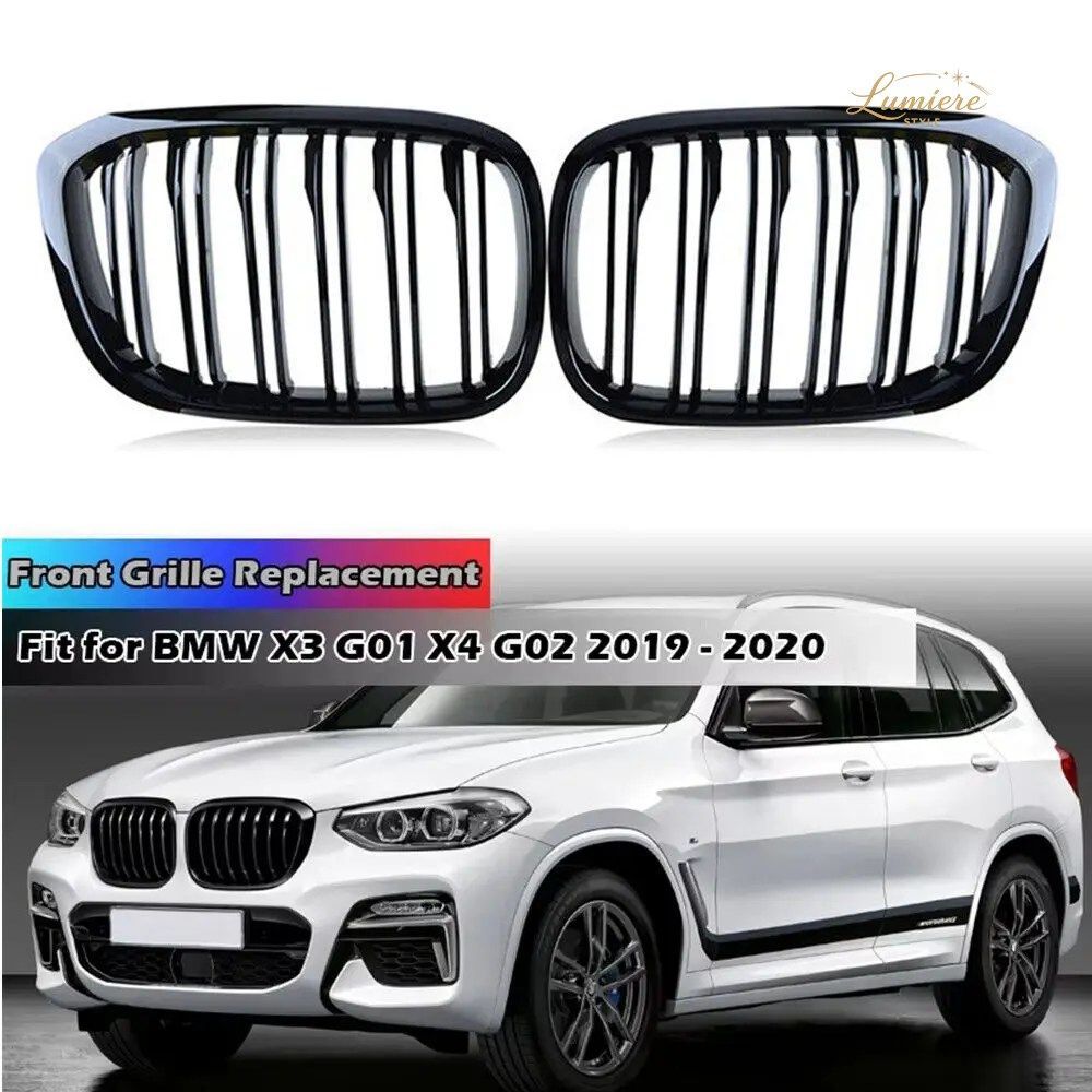BMW X3 G04 G02 2018-2021 フロントフード キドニーバンパー レーシンググリル メッシュ ダブルスラットスタイルグリル