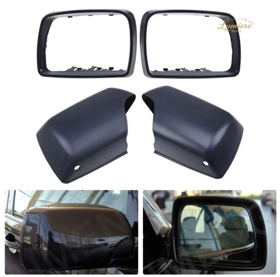 BMW X5 E53 1999-2006 車用ミラーカバーキャップ レインアイブロウプロテクターカバー 防水フレーム ABSミラー
