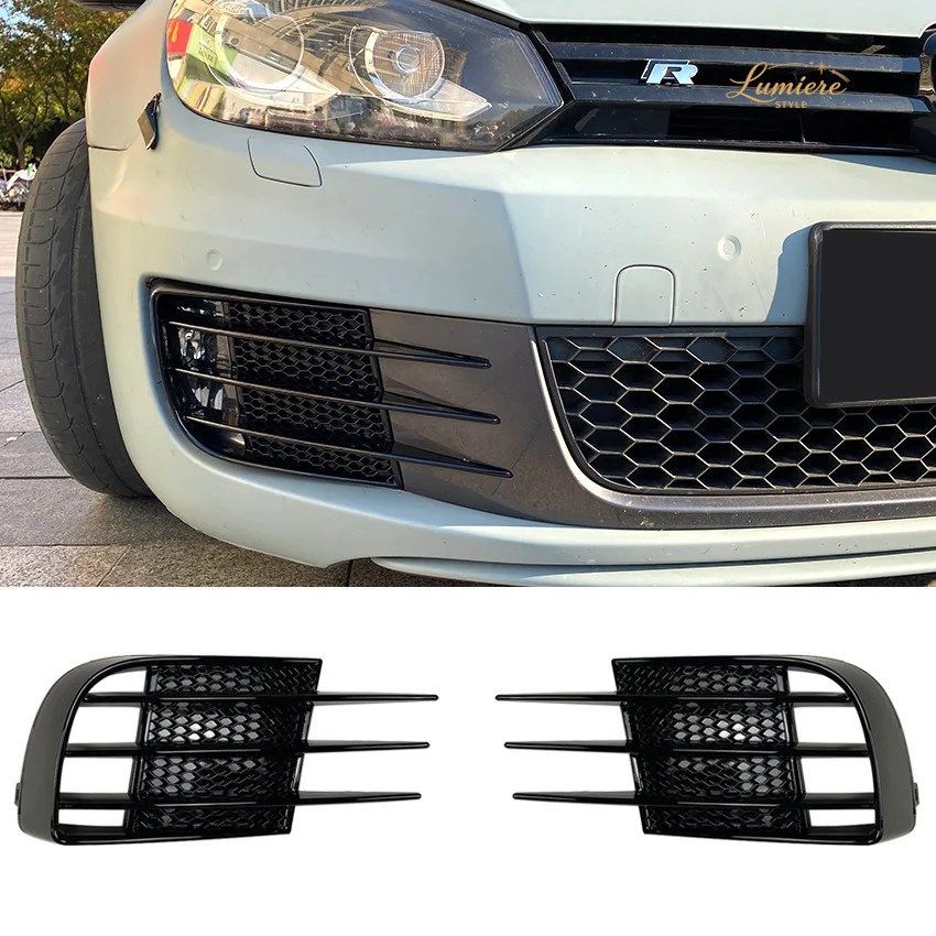 VW フォルクスワーゲン ゴルフ 6 MK6 VI GTI R R20 車用フロントバンパー フォグライトグリル フォグランプ アイブロウカバー トリムフレー