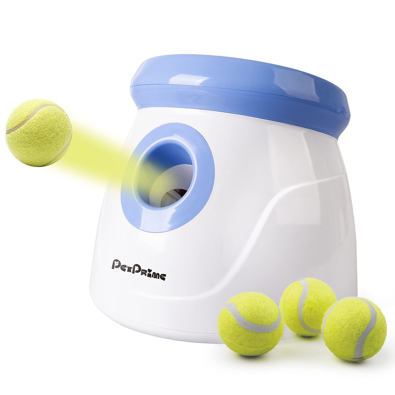 Pet Prime ボールランチャー 犬 おもちゃ ボール 自動 投げ 投球機 3種類の発射距離 3つのミニテニスボール付き 小型犬~中型犬用 知育玩具