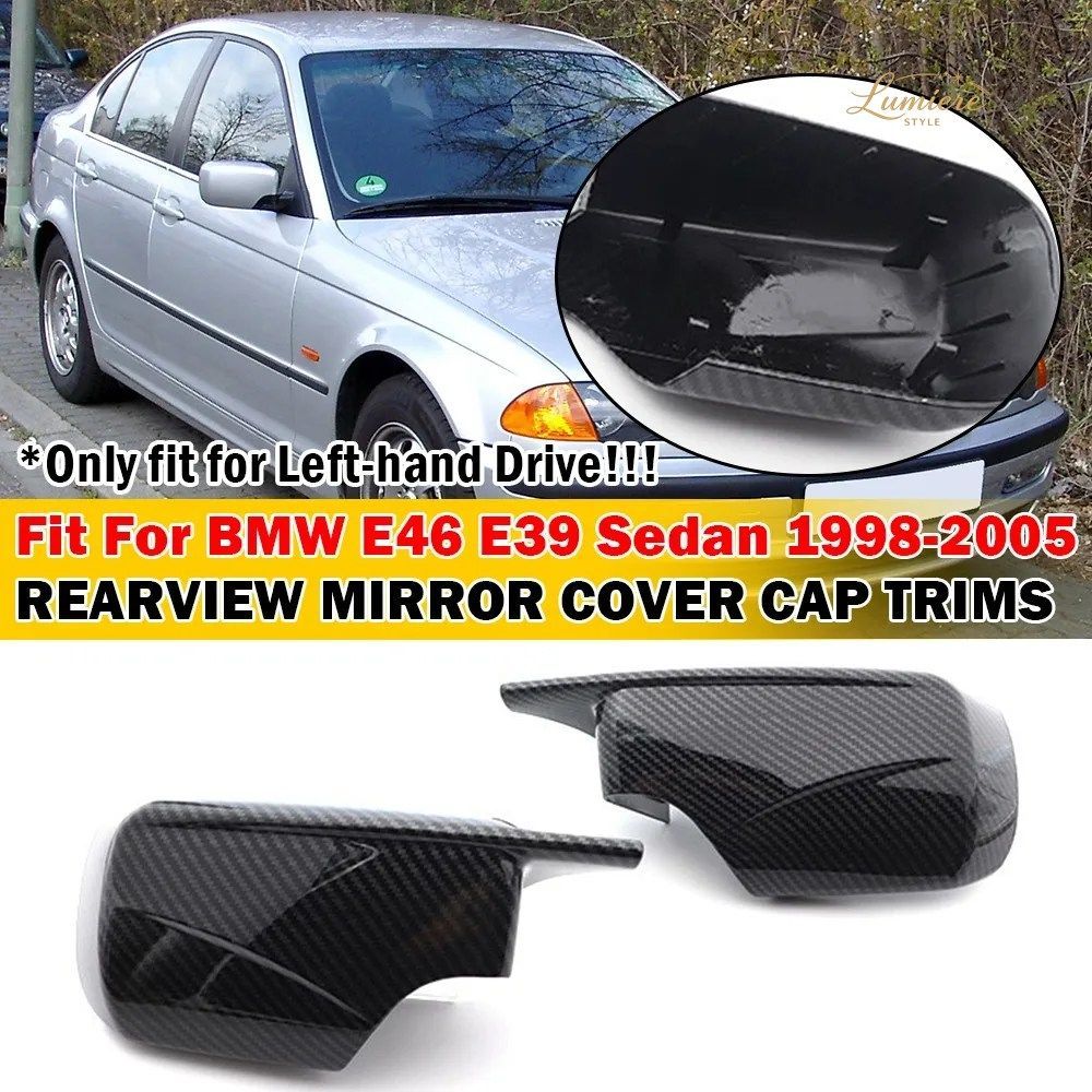 左ハンドル BMW 3シリーズ E46 E39 1998-2003 ABS製 車用サイドミラーカバー ウィングキャップ 外装ドアハウジングトリムパーツ