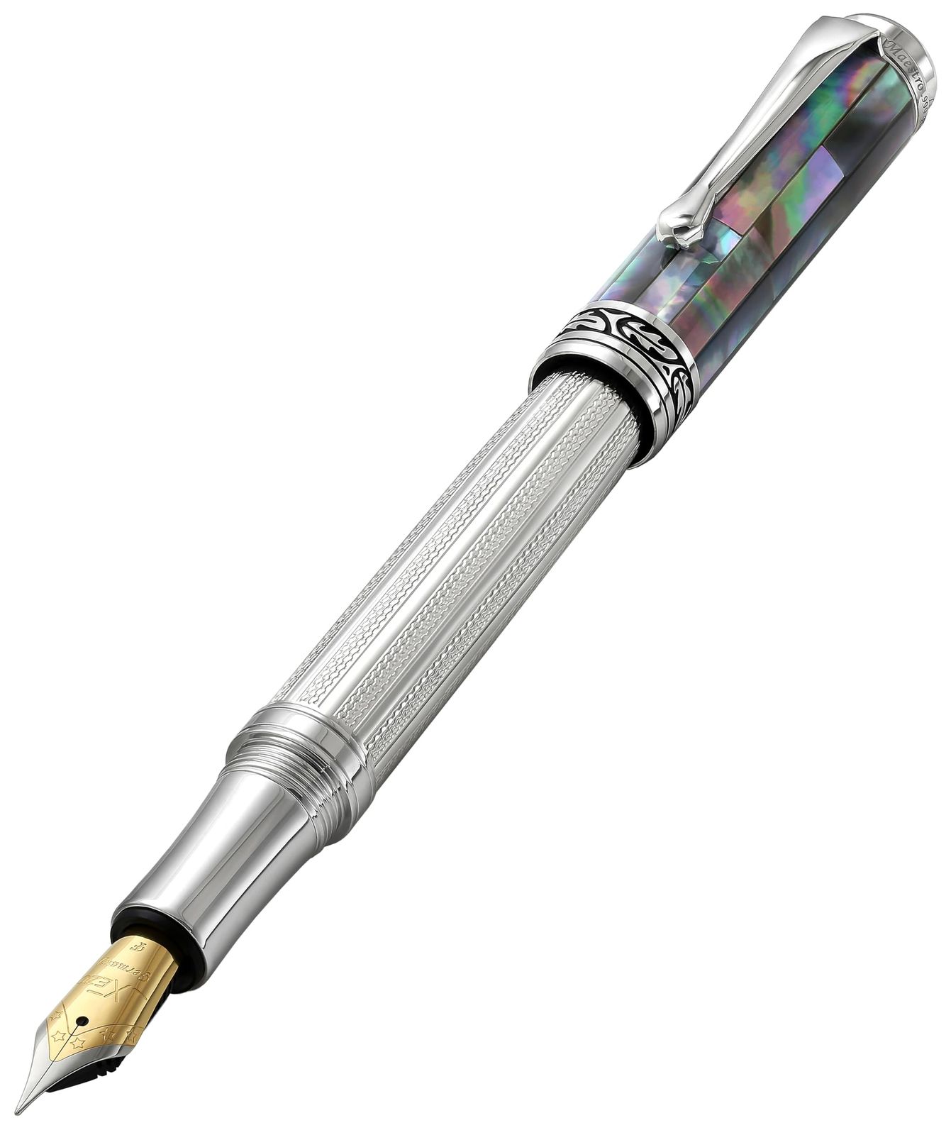 Xezo Maestro ソリッド 925 スターリングシルバー ブラック 真珠【Black Mother of Pearl and Sterling Silver Fountain (Fine N】 25,628円