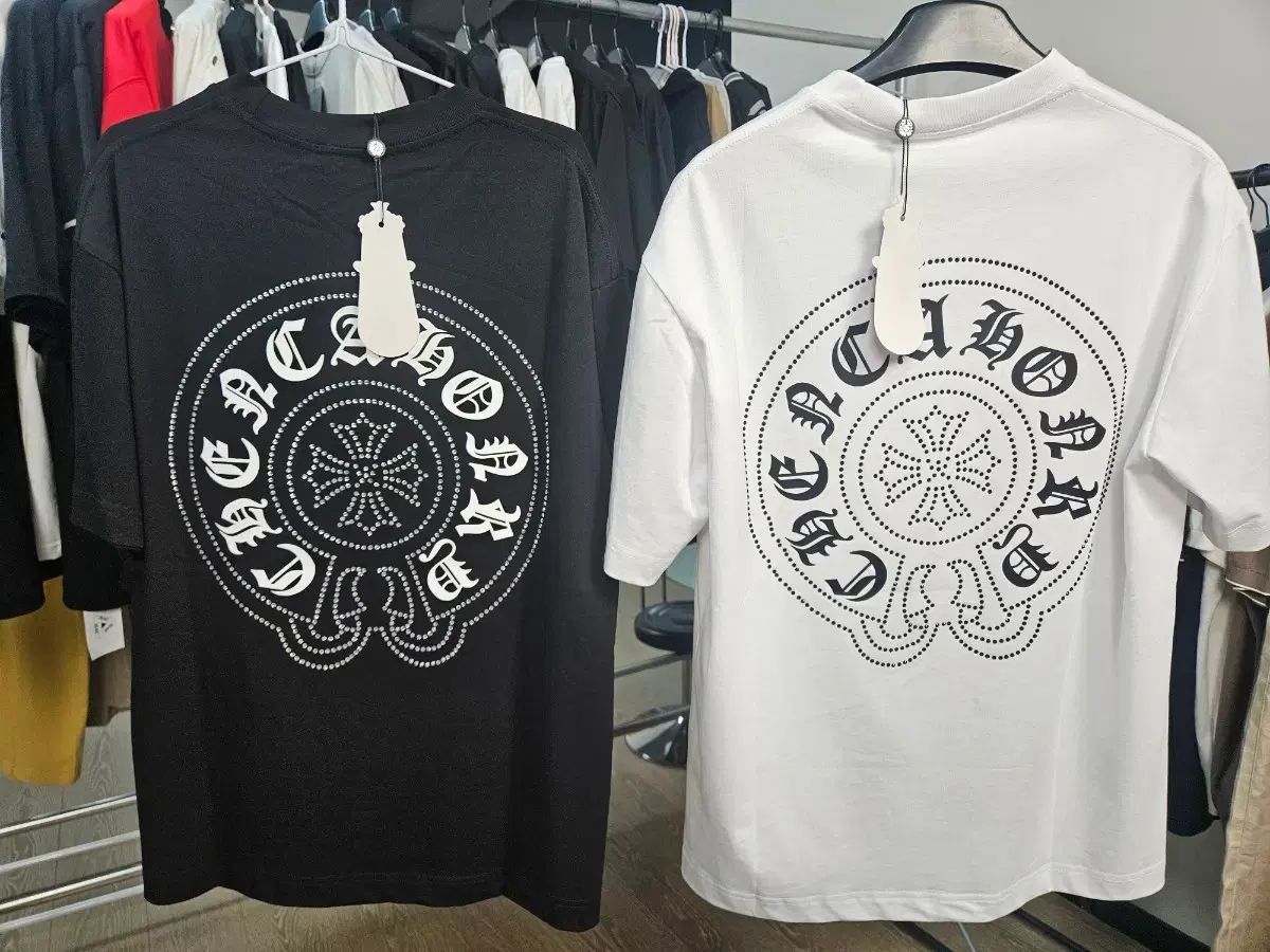 CHROME HEARTS クロムハーツ 半袖 (ブラック/白)