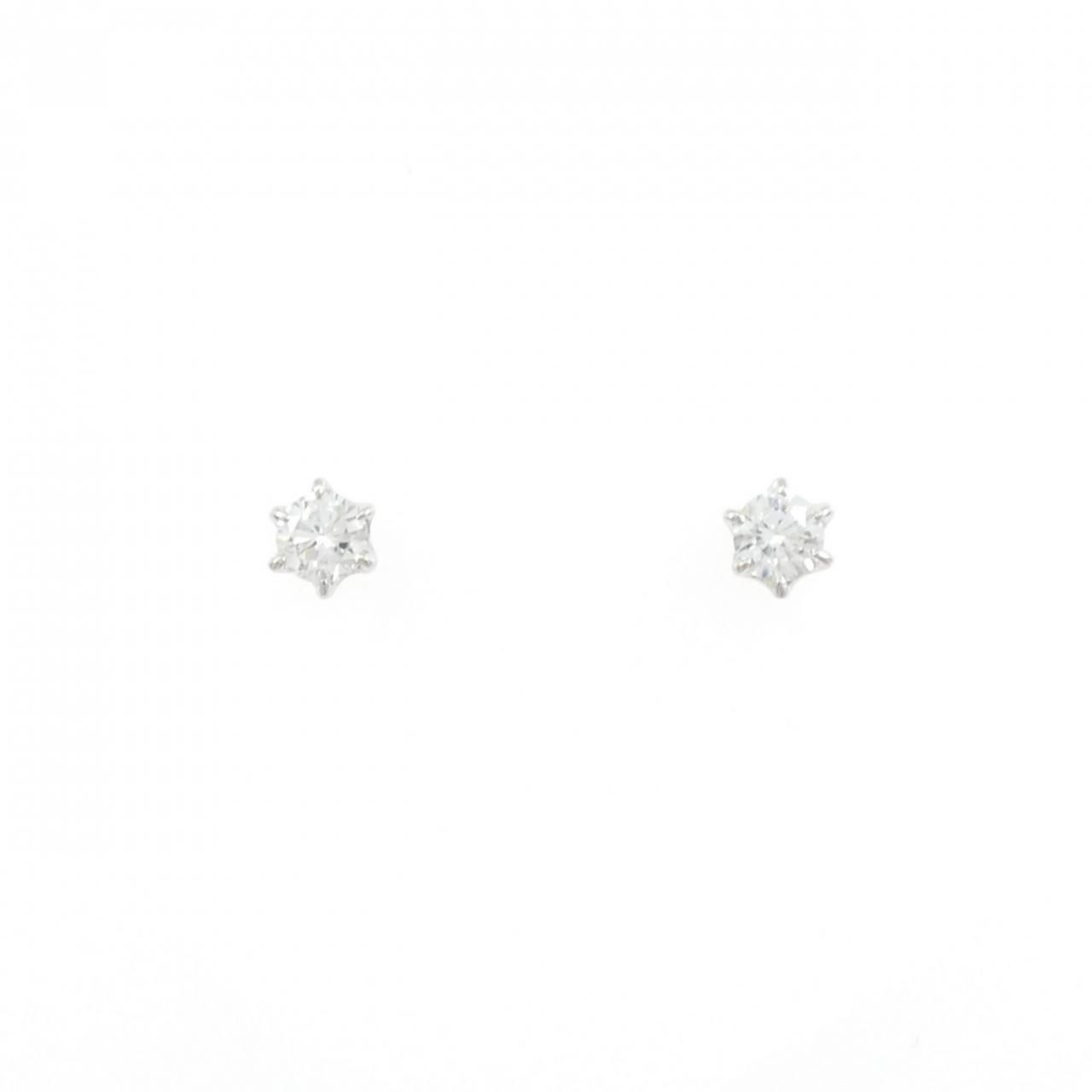 PT900 ソリティア ダイヤモンド ピアス 0.220CT