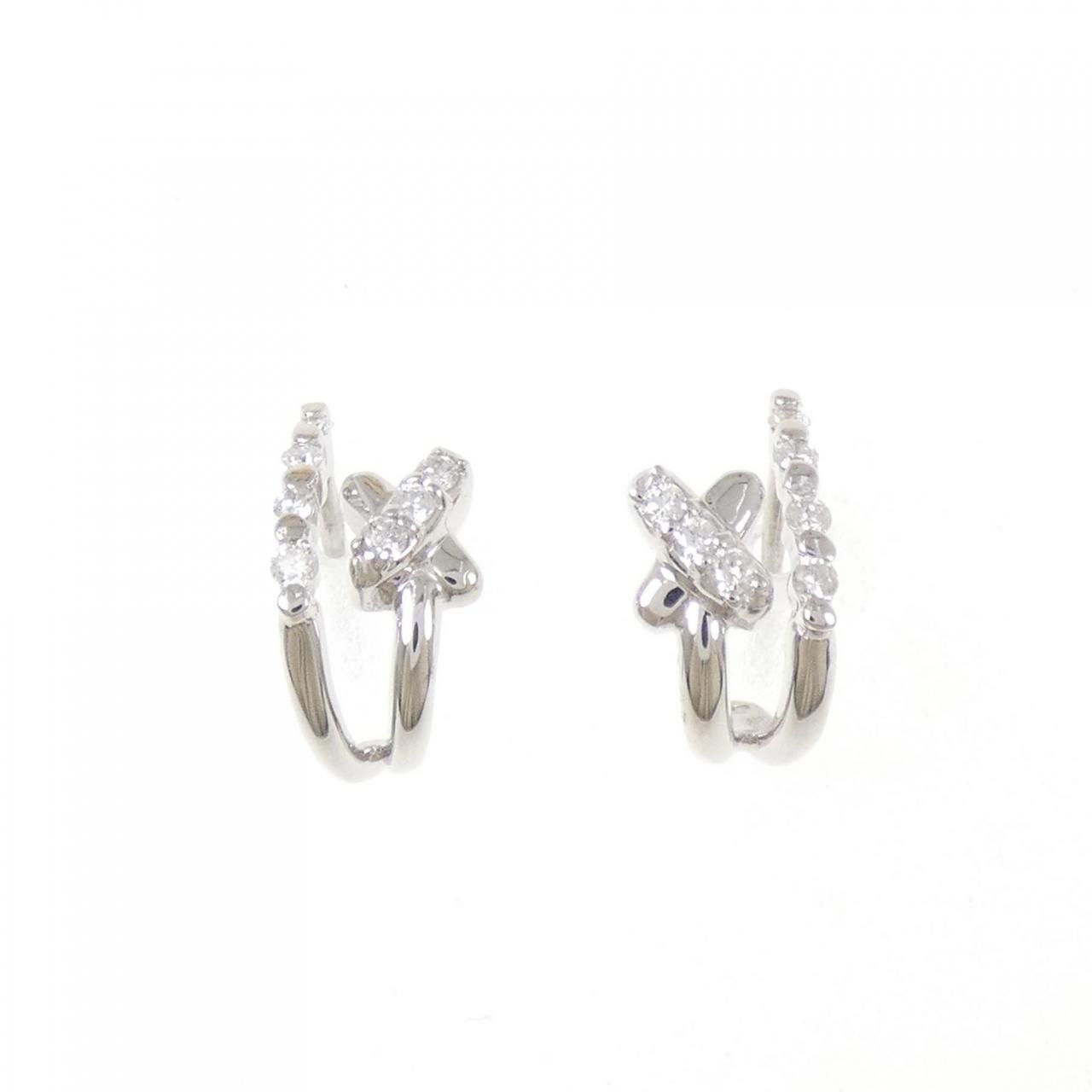 K18WG ダイヤモンド ピアス 0.14CT
