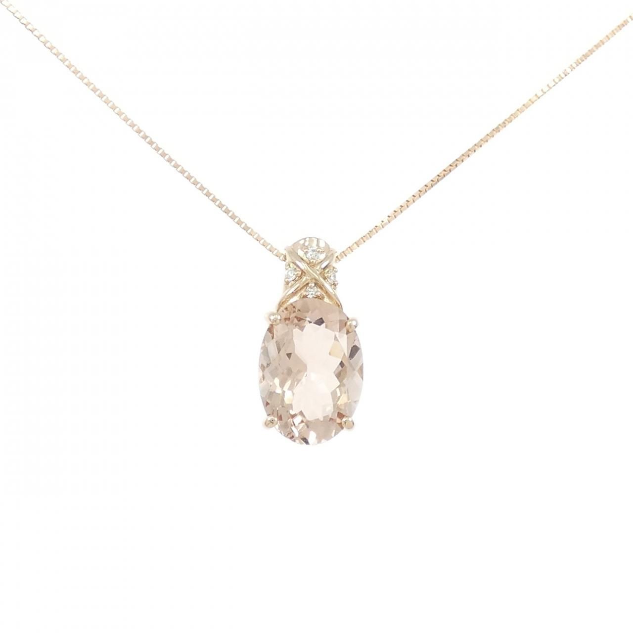 K18PG モルガナイト ネックレス 4.41CT