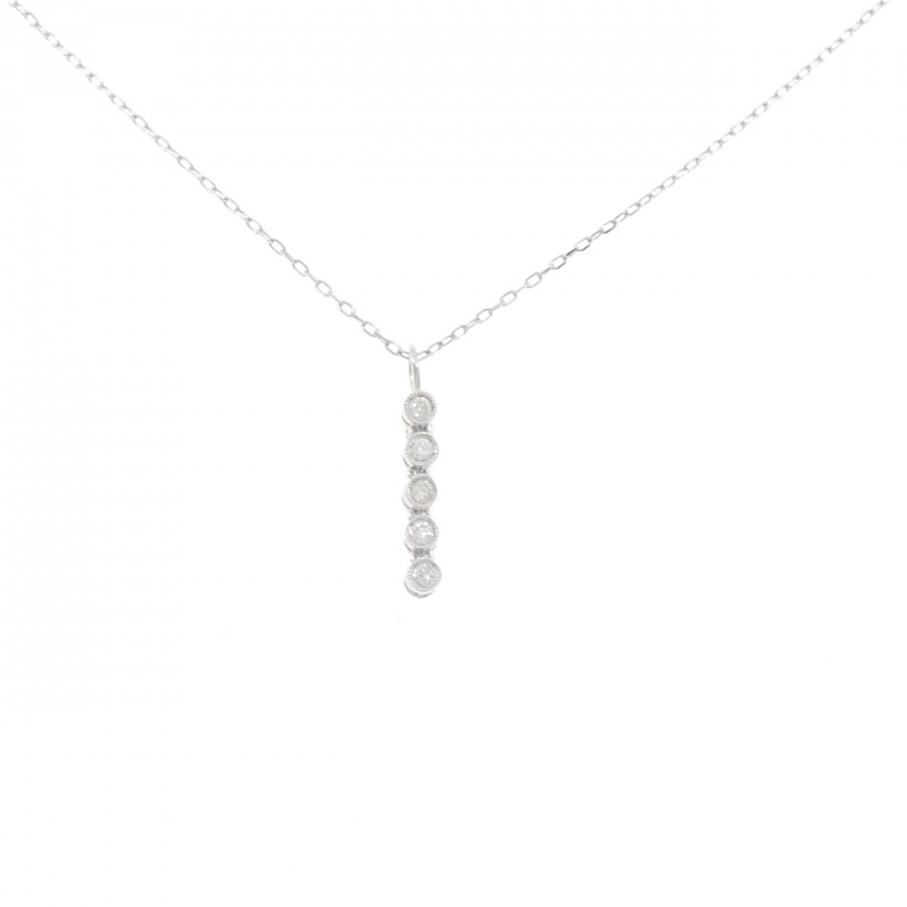 K18WG ダイヤモンド ネックレス 0.12CT