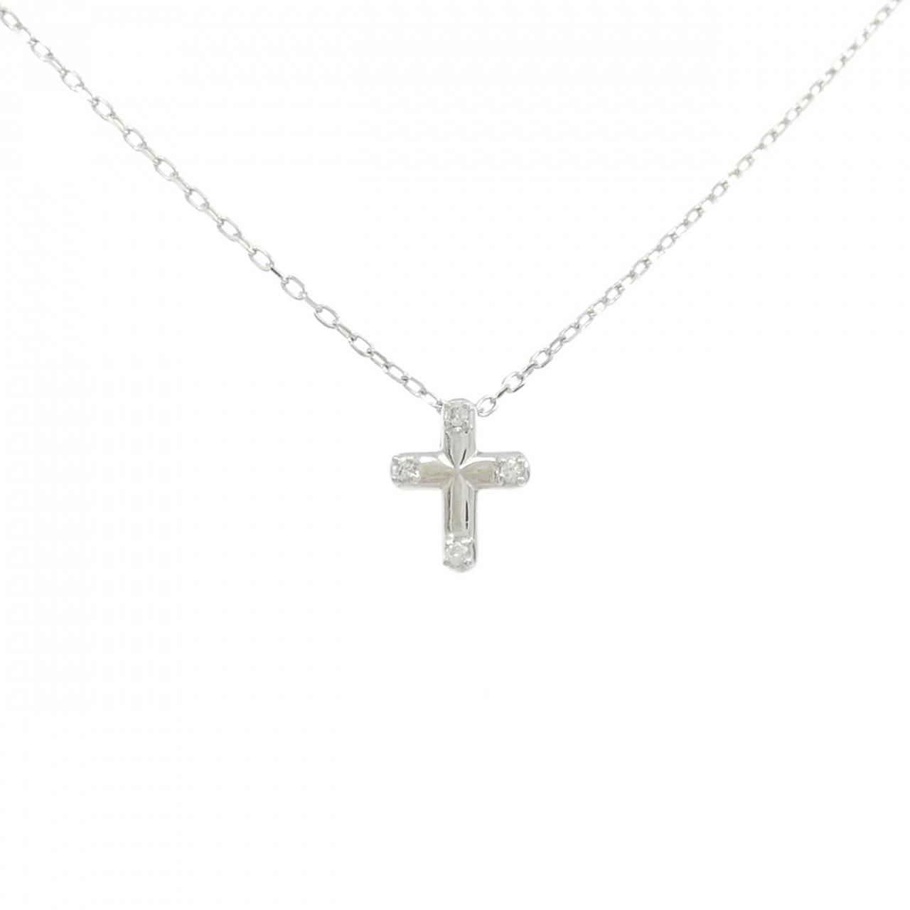 PT/PT850 クロス ダイヤモンド ネックレス 0.04CT