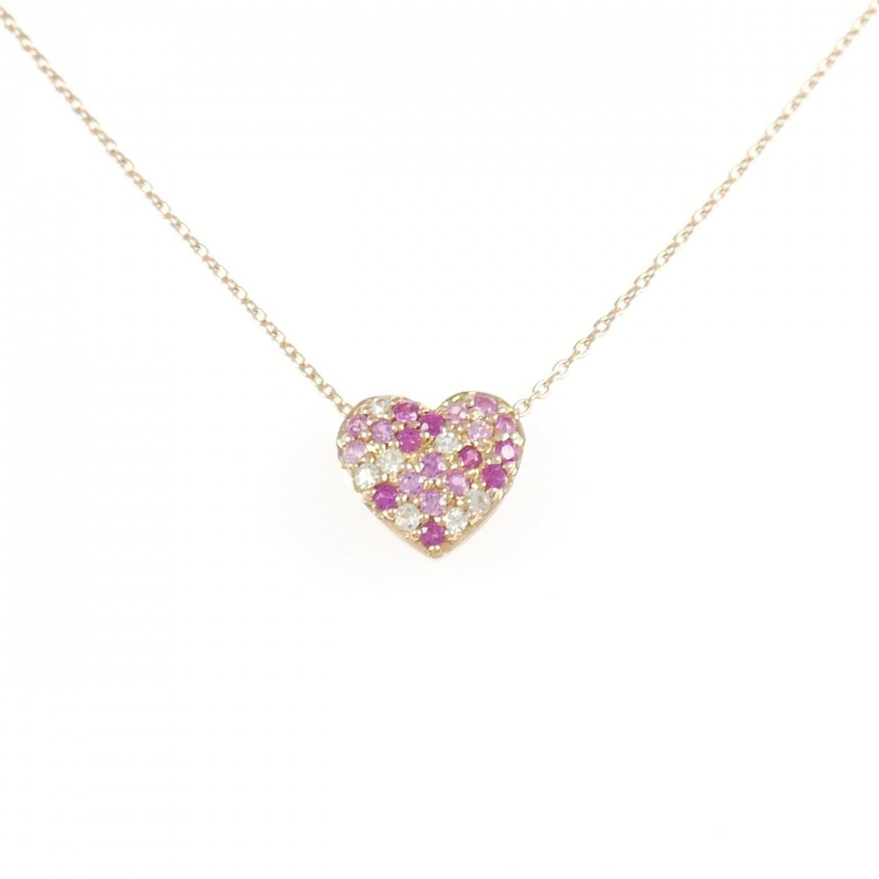 K18PG ハート ルビー ネックレス 48,360円