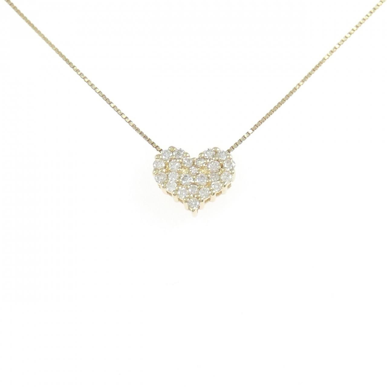K10YG ハート ダイヤモンド ネックレス 0.28CT