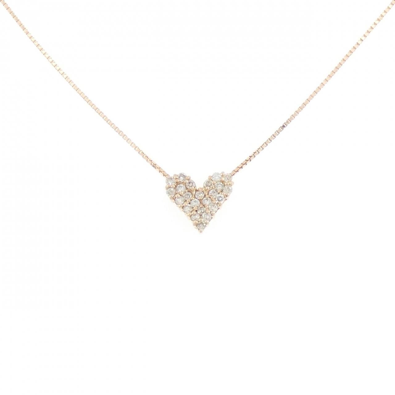 K10PG ハート ダイヤモンド ネックレス 0.15CT