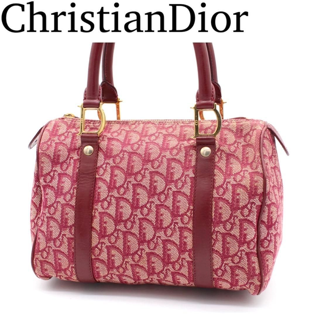 ChristianDior トロッター ミニボストンバッグ ハンドバッグ レッド