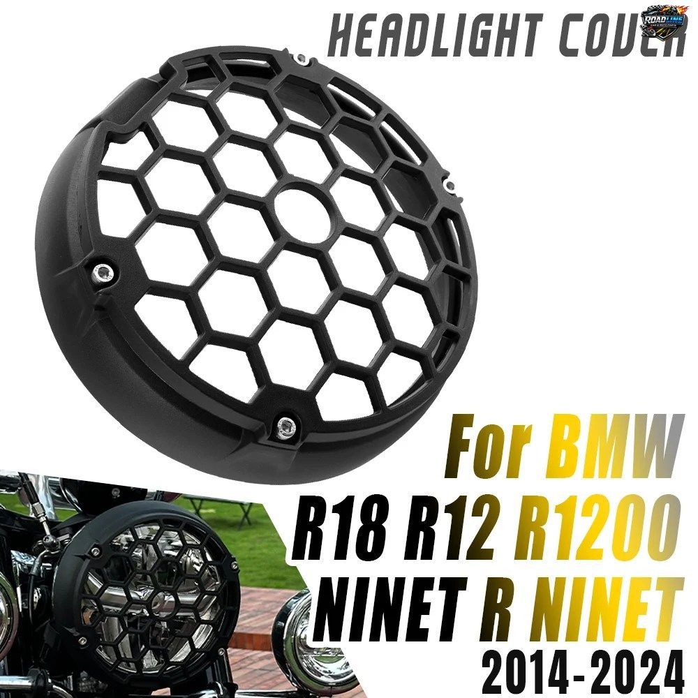 BMW R18 R12 NINET R NINET PURE RACER URBAN SCRAMBLER 2014-2024用モーターサイクルヘッドライトガードプロテクターヘッドライトグリルカ