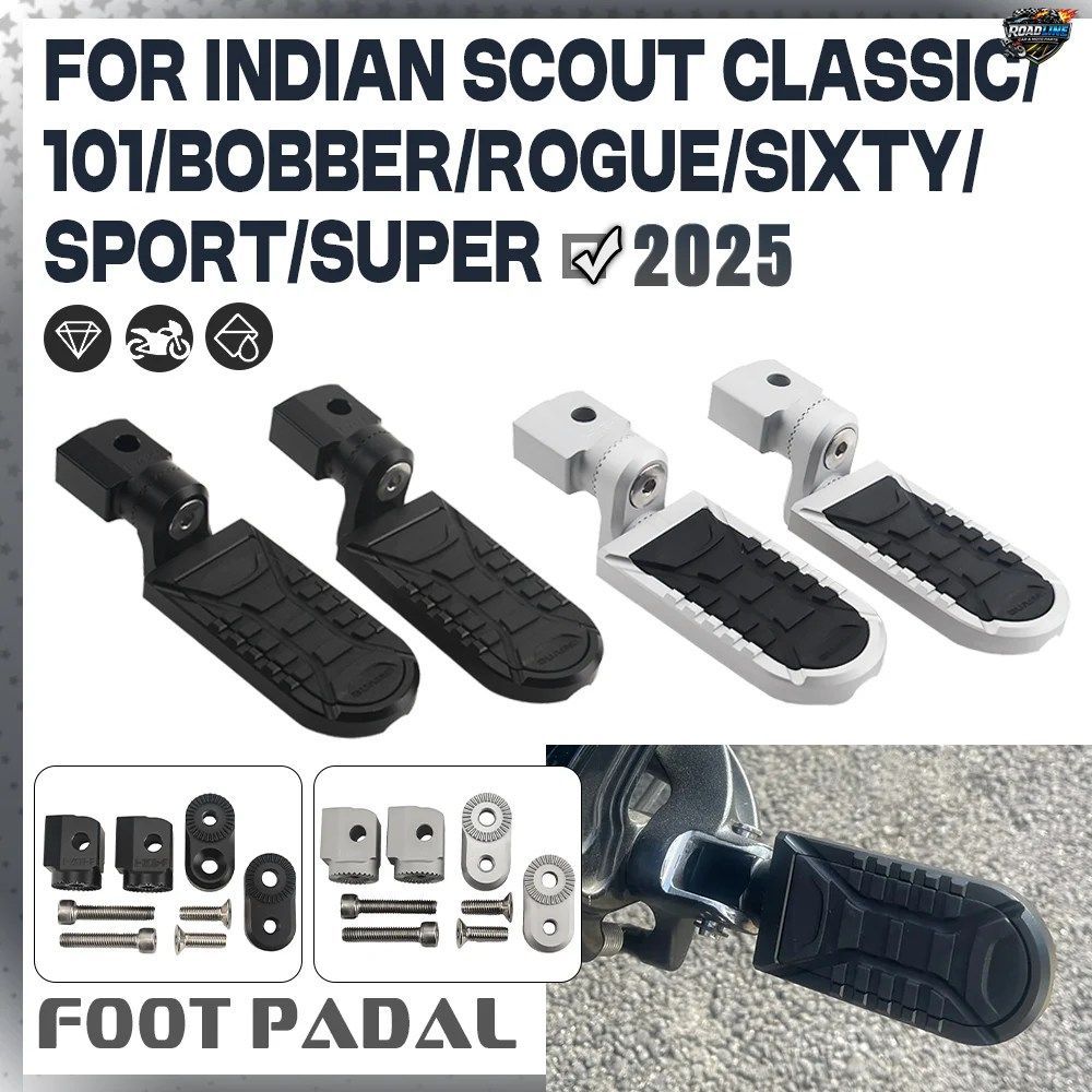 INDIAN SCOUT SIXTY CLASSIC LIMITED SUPER SCOUT 101 2025 ライダー調整式フットペグ オートバイ用フロントフットレストペグ