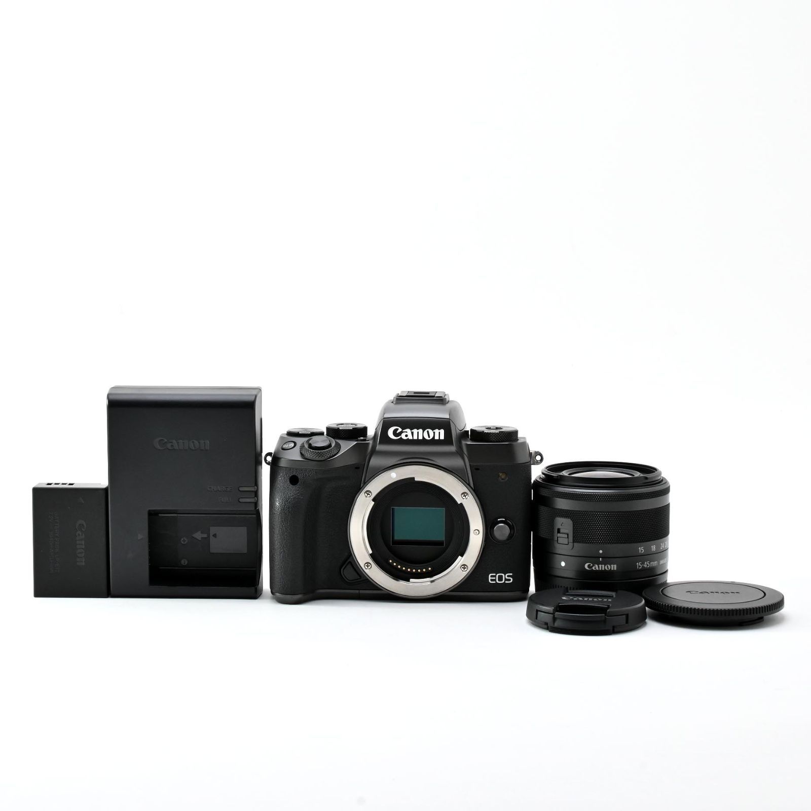 【美品】 CANON EOS M5 レンズキット ブラック EF-M15-45mm F3.5-6.3 IS STM