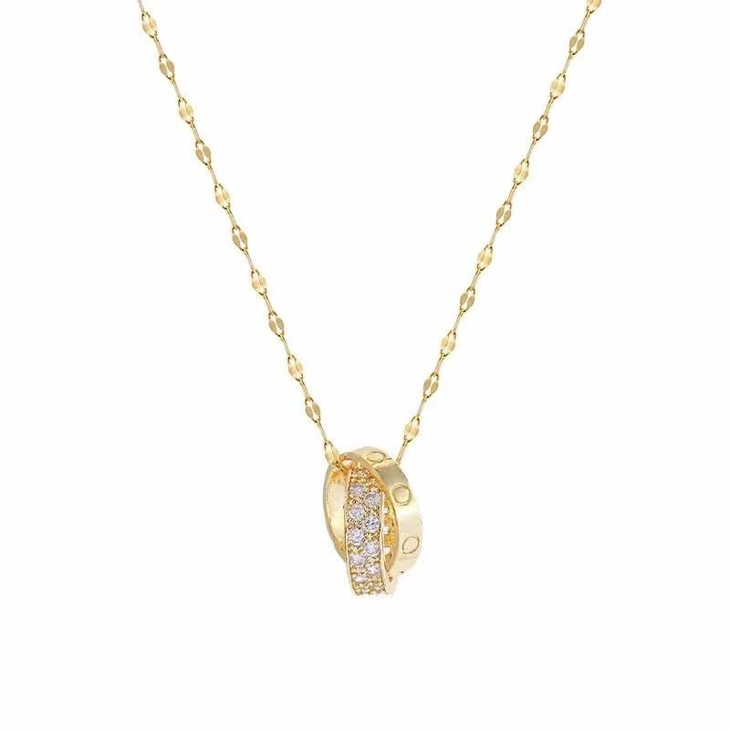 18Kネックレス イエローゴールド シンプル ペンダント 大人女性 調整可能 プレゼント 18K-Style2