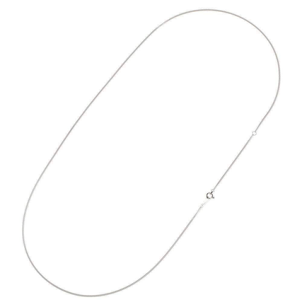 [ハッピーグッツショップ] 18金 喜平 ネックレス チェーン 2面 60cm 細い 幅1.2mm メンズ レディース 引輪 ホワイトゴールド K18 18K