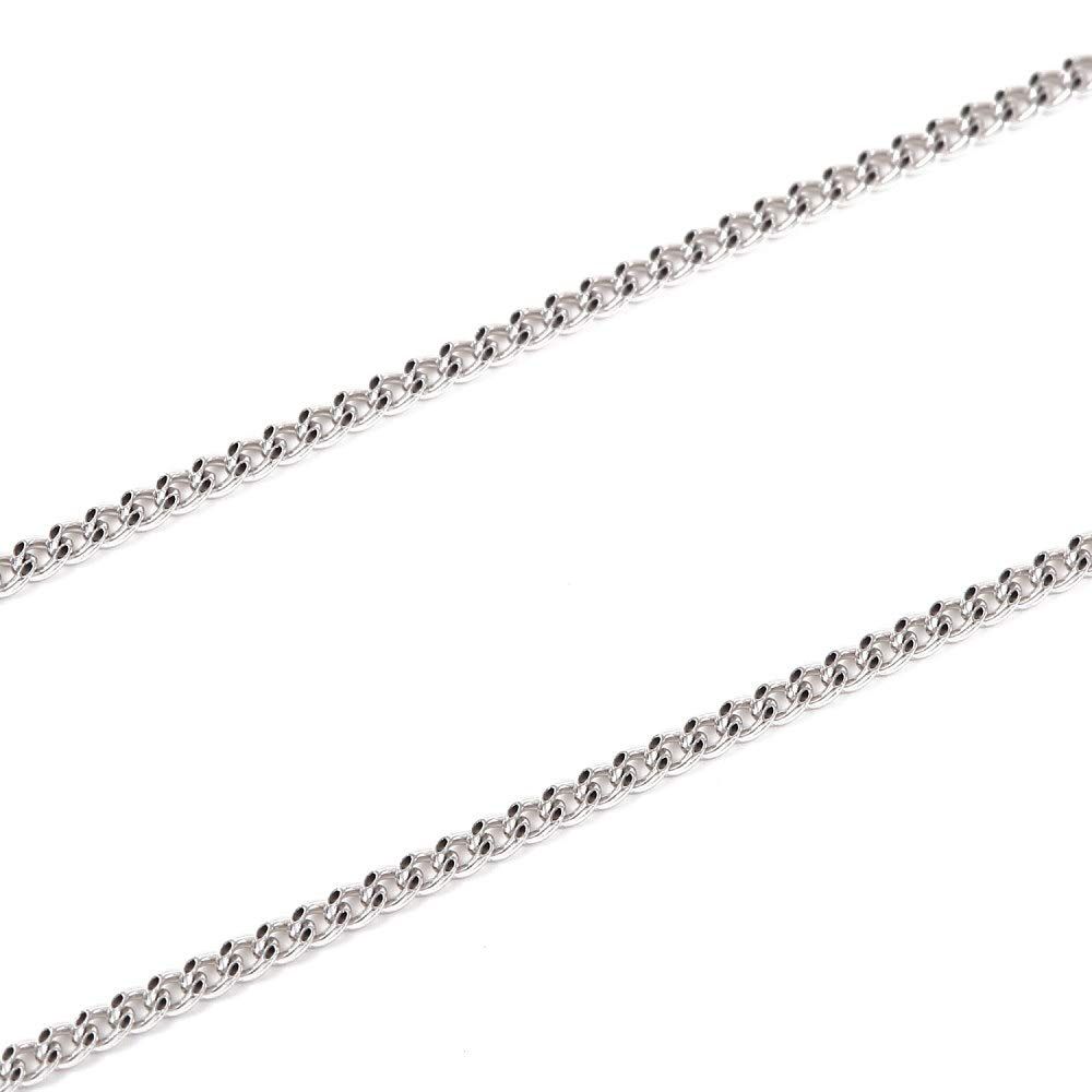 [ハッピーグッツショップ] 18金 喜平 ネックレス チェーン 2面 45cm 細い 幅1.2mm ホワイトゴールド K18 18K