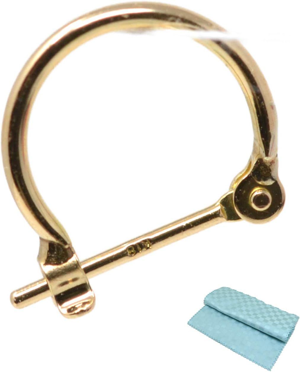 フープピアス 片耳用 小さめ フープ 18k K18 18金 ゴールド パイプサイズ 1mm × 10mm (ピアス1個とお磨きクロス2点セット) 9,945円