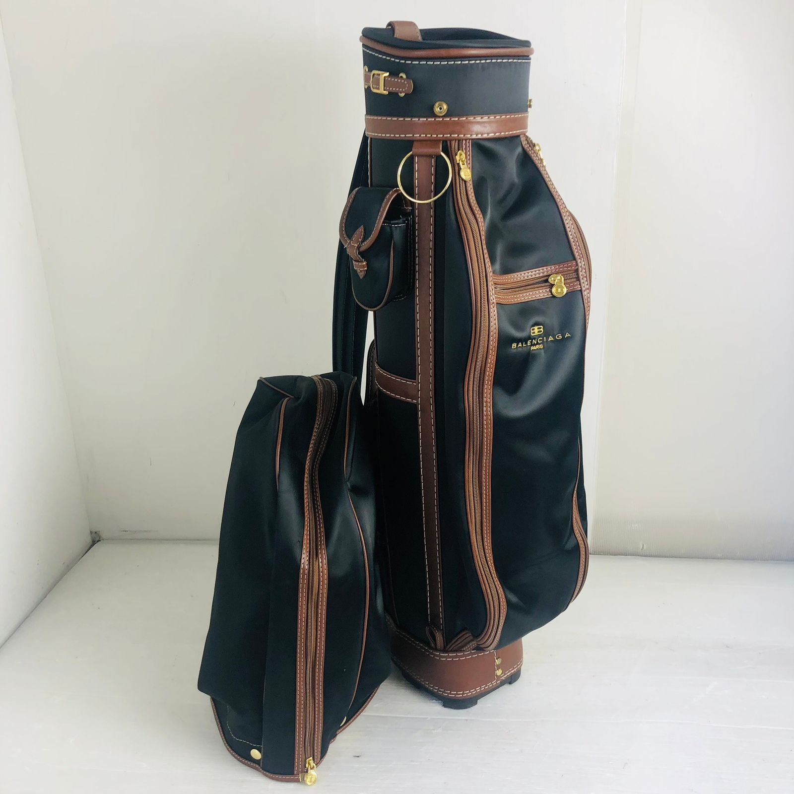 美品 BALENCIAGA バレンシアガ 6.5型 カートタイプ ブラック キャディバッグ ゴルフバッグ ゴルフ 初心者 入門