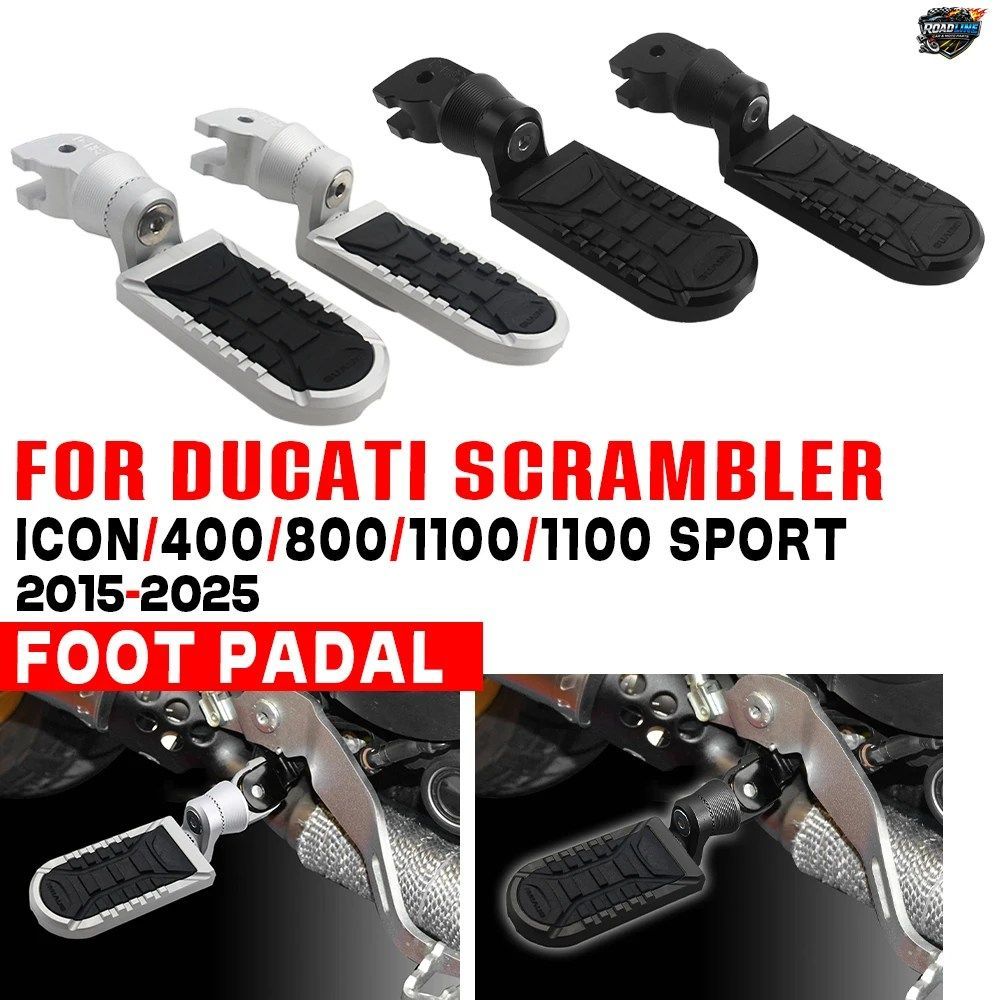 ライダー用滑り止めフットペグレスト バイクアクセサリー フットペグ DUCATI SCRAMBLER ICON DARK FULL THROTTLE 1100 SPORT PRO 800 400用