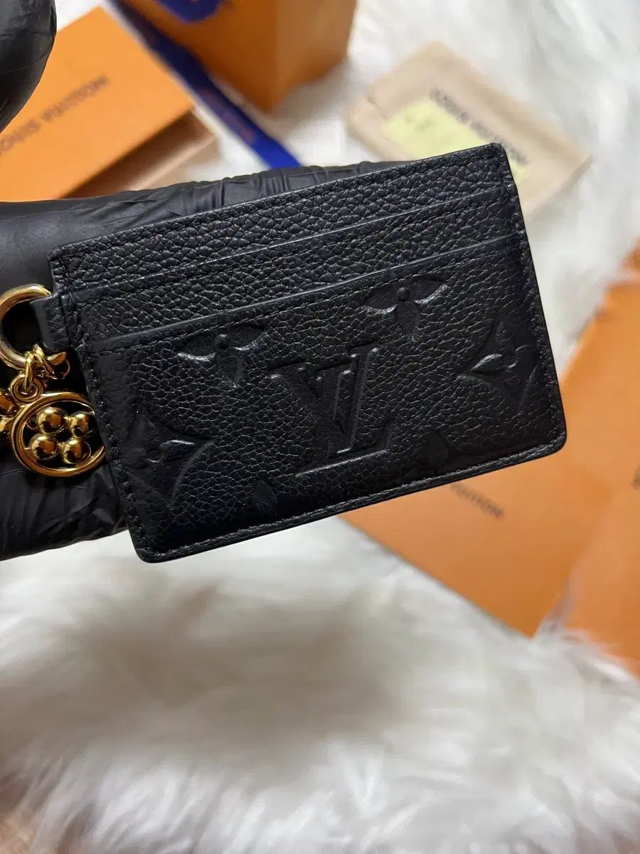 購入レシート/フルセット Louis Vuitton ルイヴィトン アンブラント LV チャーム カードウォレット
